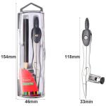 Rpanle Professional Compass, Reusable Metal Compass for Home Schooling Maths Learning