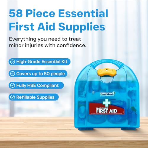 Astroplast Hospital Grade 1-50 Person HSE Compliant First Aid Kit - Premium Integrated Carry Handle & Wall Mountable - Ideal for Home, Wokplace, Sports - Mezzo First Aid Box