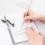 Amazon Basics 10-Piece Maths Kit - Includes Compasses, Lead, Rubber, Sharpener, Protractor, Triangles, Ruler and Carrying Box