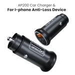 Dual‑Port Fast Car Charger with GPS Tracker for Car, 18W USB‑C + USB‑A, Real‑Time Vehicle Locator via App, No Subscription, Plug & Play 12V Cigarette Lighter, Compatible with I-Phone