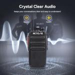 Retevis RT24 Walkie Talkies for Adults, Professional Two Way Radio, PMR446 Long Range License Free, 2 Way Radios Walkie Talkie with Earpieces for Commercial, School (Black,10 Pack)