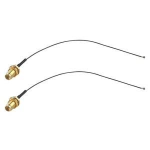 Futheda 2pcs U.FL IPX MHF4 to SMA Female Bulkhead Mount WiFi Antenna Extension Cable 0.81mm IPX SMA Coaxial Pigtail Cable 15cm/6 inch for Wireless Network Router RF Device Mini PCI Bluetooth GPS