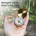 Compass for Camping Gear, Hiking & Navigation, Waterproof Metal Housing with Luminous Dial and Spirit Level, Survival Equipment for Outdoor Adventures