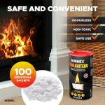 100 Burnex Wax Fire Lighters for Wood Burners - BBQ Fire Starter, Firelighters for Wood Burners - 100 Firestarters Individually Wrapped Firelighters BBQ for Open Fires and Logs, Firestarter Camping
