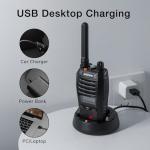 BAOFENG BF-88ST Pro PMR446 Walkie Talkie, Upgraded Long Range Rechargeable License-Free Two Way Radios with LCD Display, VOX Dual Watch, Desktop Charger and Earpieces, 2 pack