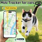 Cat Tracker, GPS Dog Tracker with Collar, No Monthly Fees GPS Pet Tracker for Cats Dogs, Compatible with iOS/Android, Mini GPS Tracker Device for Small Pet