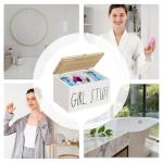 Feminine Hygiene Organizer – Wood Material Construction, Lightweight Portable Design, Versatile Storage Solution, Discreet Personal Item Holder | Tampon Pad Napkin Holder Home Hotel Restroom Shared Sp