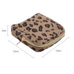 Portable and Stylish Corduroy Sanitary Napkin Organizer Bag with Ample Room for Personal Hygiene Items (Leopard)
