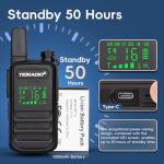 TDRADIO TD-M11 Waterproof IP67 Walkie Talkies Long Range, Walkie Talkies for Adults& Kids, PMR 446 Two Way Radio with Wireless Programming Frequency Copy VOX USB Charging 2 Way Radio for Outdoor-2Pack