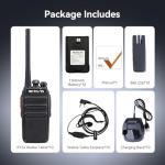 Retevis RT24 Walkie Talkies for Adults, Professional Two Way Radio, PMR446 Long Range License Free, 2 Way Radios Walkie Talkie with Earpieces for Commercial, School (Black,10 Pack)