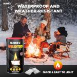 100 Burnex Wax Fire Lighters for Wood Burners - BBQ Fire Starter, Firelighters for Wood Burners - 100 Firestarters Individually Wrapped Firelighters BBQ for Open Fires and Logs, Firestarter Camping