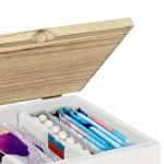 Tampon Holder Bathroom – Wooden Storage Container, Feminine Product Organizer, Divided Hygiene Box, Lid Covered Vanity caddys, Elegant Restroom Decor | Women Napkin Toilet Counter Home Hotel Personal
