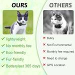 Cat Tracker, GPS Dog Tracker with Collar, No Monthly Fees GPS Pet Tracker for Cats Dogs, Compatible with iOS/Android, Mini GPS Tracker Device for Small Pet