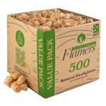 Flamers Natural Wood Wool Firelighters 500 Value Pack – Fire Lighters for Wood Burner, Open Fires and Fireplaces – BBQ starter – Fires starters- Made by us in the UK