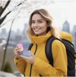 On-the-Go Portable Hygiene & Personal Care Kit, All in one Travel Essentials with Hand Sanitizer, Hand Cream, Paper Soap, Wet Wipes, Disposable mask Perfect as a gift (Grape hand care set 3pcs)