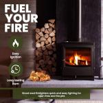 Green Olive Firewood - Wood Wool Firelighters - Pack of 24 Natural Firelighters for Wood Burners, Pizza Oven, Campfires Log Burners - BBQS Fireplace Stove Lighters