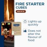 STARWAX - Fire Starter Cubes - Up to 10 Mins Combustion - Quick, clean and odorless ignition - Do Not Affect the Taste of Food - PEFC - Set of 32 cubes