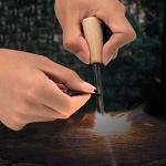 Ember Rock Fire Stone - Premium Ferrocerium Magnesium Fire Starter Stick - Includes Scraper Tool Multi-Use Wooden Handle for Firm Grip - Essential Fire Starter for Survival Camping Kit