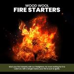 Green Olive Firewood - Wood Wool Firelighters - Pack of 24 Natural Firelighters for Wood Burners, Pizza Oven, Campfires Log Burners - BBQS Fireplace Stove Lighters