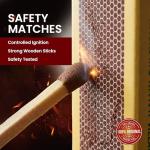 Cook's Safety Matches 3 Pack – Long Burning 4.3cm Matches for Home, Camping, BBQ, Fireplace, Stove, Grill & Outdoor Use, 660 Matches Approx
