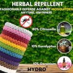 Mosquito Repellent Bracelet 12 Pcs, Adjustable Leather Band, Deet Free, Travel Essentials, Insect Repellent Bracelet, 350 Hours Mosquito Repellent Protection Suitable for All Ages.