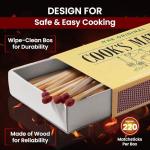 Cook's Safety Matches 3 Pack – Long Burning 4.3cm Matches for Home, Camping, BBQ, Fireplace, Stove, Grill & Outdoor Use, 660 Matches Approx