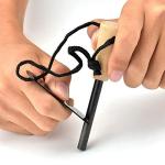 Ember Rock Fire Stone - Premium Ferrocerium Magnesium Fire Starter Stick - Includes Scraper Tool Multi-Use Wooden Handle for Firm Grip - Essential Fire Starter for Survival Camping Kit