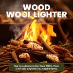 Green Olive Firewood - Wood Wool Firelighters - Pack of 24 Natural Firelighters for Wood Burners, Pizza Oven, Campfires Log Burners - BBQS Fireplace Stove Lighters