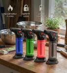 Pack of 4 Jet Lighters, Windproof Gas Lighter Butane Refillable Lighters, Jet Flame Torch Lighter - without Butane