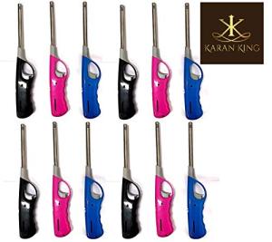KING KARAN® 12pc BBQ Lighters Refillable Safety Gas Candle Fire BBQ Lighter