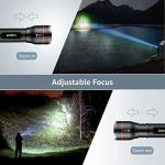 Lepro LED Torch 2 Pack - Super Bright, 5 Modes, Zoomable & Water Resistant - Small, 18650/AAA Battery Powered (Not Included) Flashlight for Camping, Power Cuts, Dog Walking & Gift