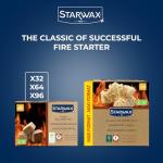 STARWAX - Fire Starter Cubes - Up to 10 Mins Combustion - Quick, clean and odorless ignition - Do Not Affect the Taste of Food - PEFC - Set of 32 cubes