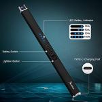 SUPRUS Electric Lighter Arc Windproof Flameless USB Rechargeable Lighter with Safety Lock for Candle BBQ Camping (Black)
