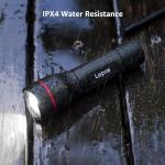 Lepro LED Torch - Super Bright, 5 Modes, Zoomable & Water Resistant - Small, 18650/AAA Battery Powered (Not Included) Flashlight for Camping, Power Cuts, Dog Walking, Cycling & Gift