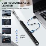 Electric Candle Lighter Long Reach Rechargeable USB C Lighters Electronic Arc Plasma Lighter with Long Flexible Neck for Scented Candles, BBQ, Camping, Grill - Gifts for Women Her Mom