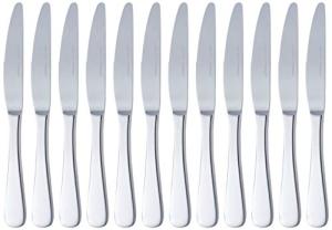 Amazon Basics Stainless Steel Dinner Knives With Round Edge, Pack of 12, Silver