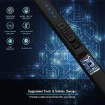 SUPRUS Electric Lighter Arc Windproof Flameless USB Rechargeable Lighter with Safety Lock for Candle BBQ Camping (Black)