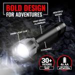 REHKITTZ Torch Led Super Bright 3000 Lumens Long Working Time Camping Adjustable Focus Flashlight with 5 Light Modes