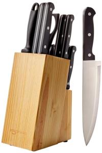 Amazon Basics 14-Piece Knife Set with Block, Black