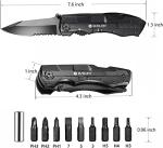 BIBURY 5 in 1 Multitools, Foldable Pliers Multitool Stainless Steel Multi Tool, Multi-Purpose with Nylon Pouch Ideal Pocket Tool for Camping, DIY Activities, Fishing - Gift Men