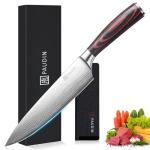 PAUDIN Chef Knife, Kitchen Knife 8 inch Professional, Japanese Knife，High Carbon Stainless Steel Chopping Knife, Carving Knife with Pakkawood Handle, Gift Box for Family & Restaurant