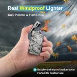 Gifts for Him Men: Electric Arc Plasma Dragon Lighter, Portable Rechargeable USB C Lighter Windproof and Flameless for Outdoor Camping Hiking, Cool Gadgets for Men