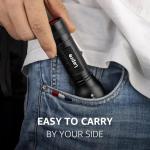 Lepro LED Torch - Super Bright, 5 Modes, Zoomable & Water Resistant - Small, 18650/AAA Battery Powered (Not Included) Flashlight for Camping, Power Cuts, Dog Walking, Cycling & Gift