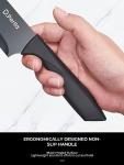 D.Perlla Knife Set, 7 Piece Kitchen Knife Set with Detachable Round Upright Knife Cylinder, Stainless Steel Black Coating, Lightweight and Non-Slip Handles, for Easy Cleaning and Drying