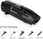 BIBURY 5 in 1 Multitools, Foldable Pliers Multitool Stainless Steel Multi Tool, Multi-Purpose with Nylon Pouch Ideal Pocket Tool for Camping, DIY Activities, Fishing - Gift Men