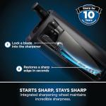 Ninja Foodi StaySharp Knife Block with Integrated Sharpener, 5-Piece Set, Includes Kitchen and Herb Scissors, Black/Stainless Steel, K32005UK