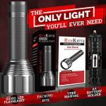 REHKITTZ Torch Led Super Bright 3000 Lumens Long Working Time Camping Adjustable Focus Flashlight with 5 Light Modes