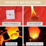 White Chinese Sky Lanterns, 10 Pack, Large Paper Lanterns for Weddings, Birthday, Memorial, Christmas (Red)