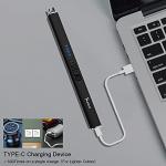 SUPRUS Electric Lighter Arc Windproof Flameless USB Rechargeable Lighter with Safety Lock for Candle BBQ Camping (Black)