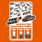 WORX WX696.9 Sonicrafter Cordless Oscillating Multi-Tool, Power Share, Variable Speed with Accessories, 18V (20V Max), Without Battery & Charger